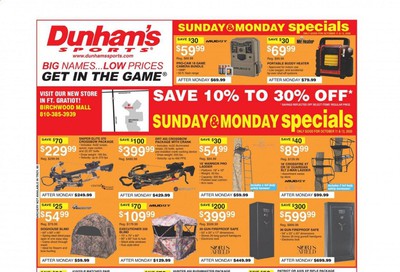 Dunham's Sports (MI) Weekly Ad Flyer October 10 to October 15