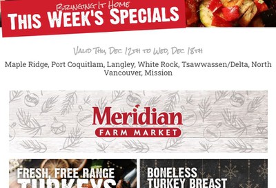 Meridian Meats and Seafood Flyer December 12 to 18