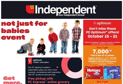 Independent Grocer (ON) Baby Flyer October 15 to 28