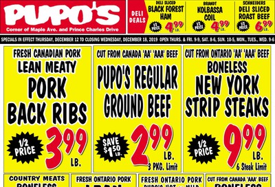 Pupo's Food Market Flyer December 12 to 18