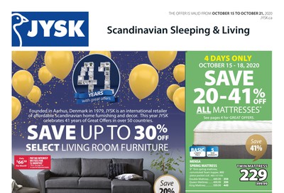 JYSK (ON & Atlantic) Flyer October 15 to 21