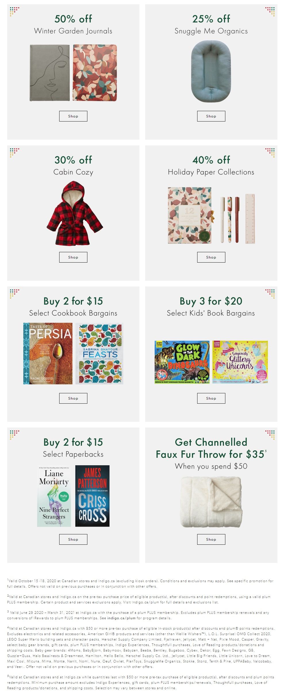 Chapters Indigo Online Deals of the Week October 15 to 18