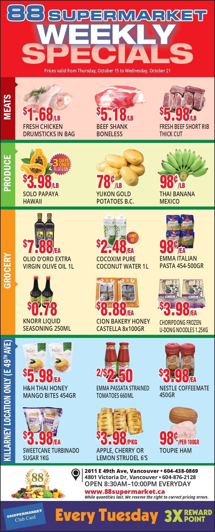 88 Supermarket Flyer October 15 to 21