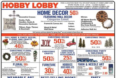Hobby Lobby Weekly Ad Flyer October 18 to October 24