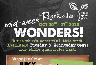 The Root Cellar Mid-Week Flyer October 20 and 21