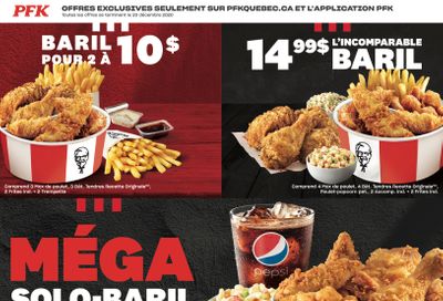 KFC Canada Coupons (Quebec-Gatineau), until December 20, 2020