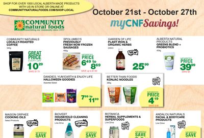 Community Natural Foods Flyer October 21 to 27