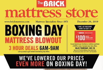 The Brick Mattress Store Boxing Week Blowout Flyer December 25 to January 2