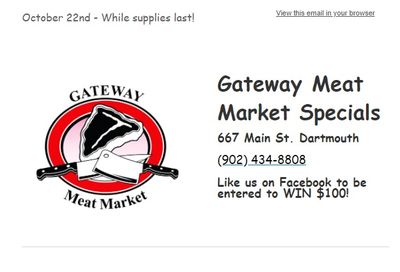 Gateway Meat Market Flyer October 22 to 28