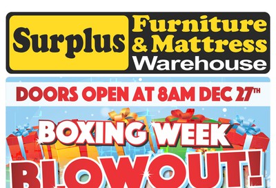 Surplus Furniture & Mattress Warehouse (Sydney) Boxing Week Flyer December 17 to 30