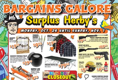Surplus Herby's Flyer October 26 to November 1