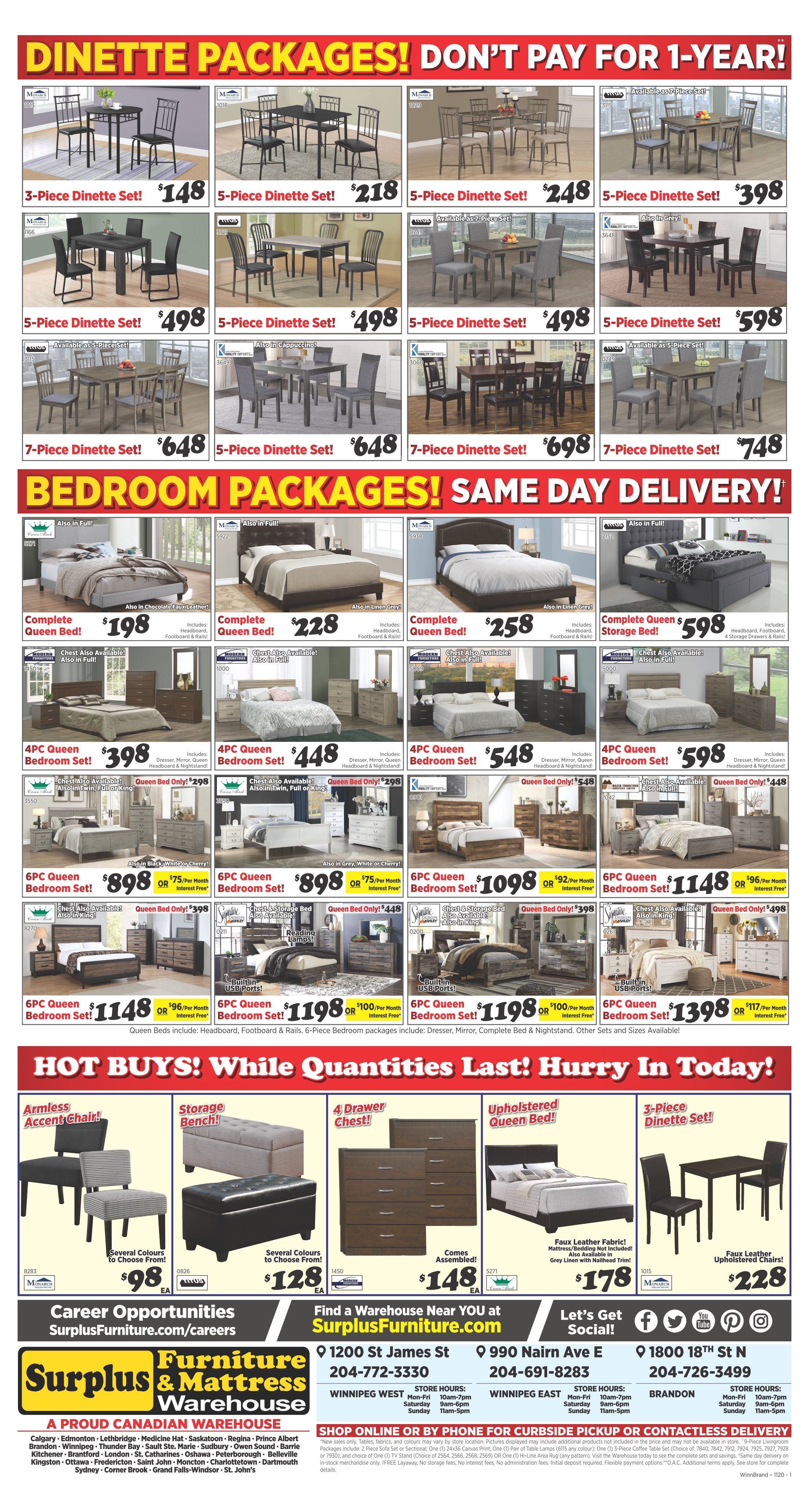 Surplus Furniture & Mattress Warehouse (Winnipeg) Flyer October 27 to November 16