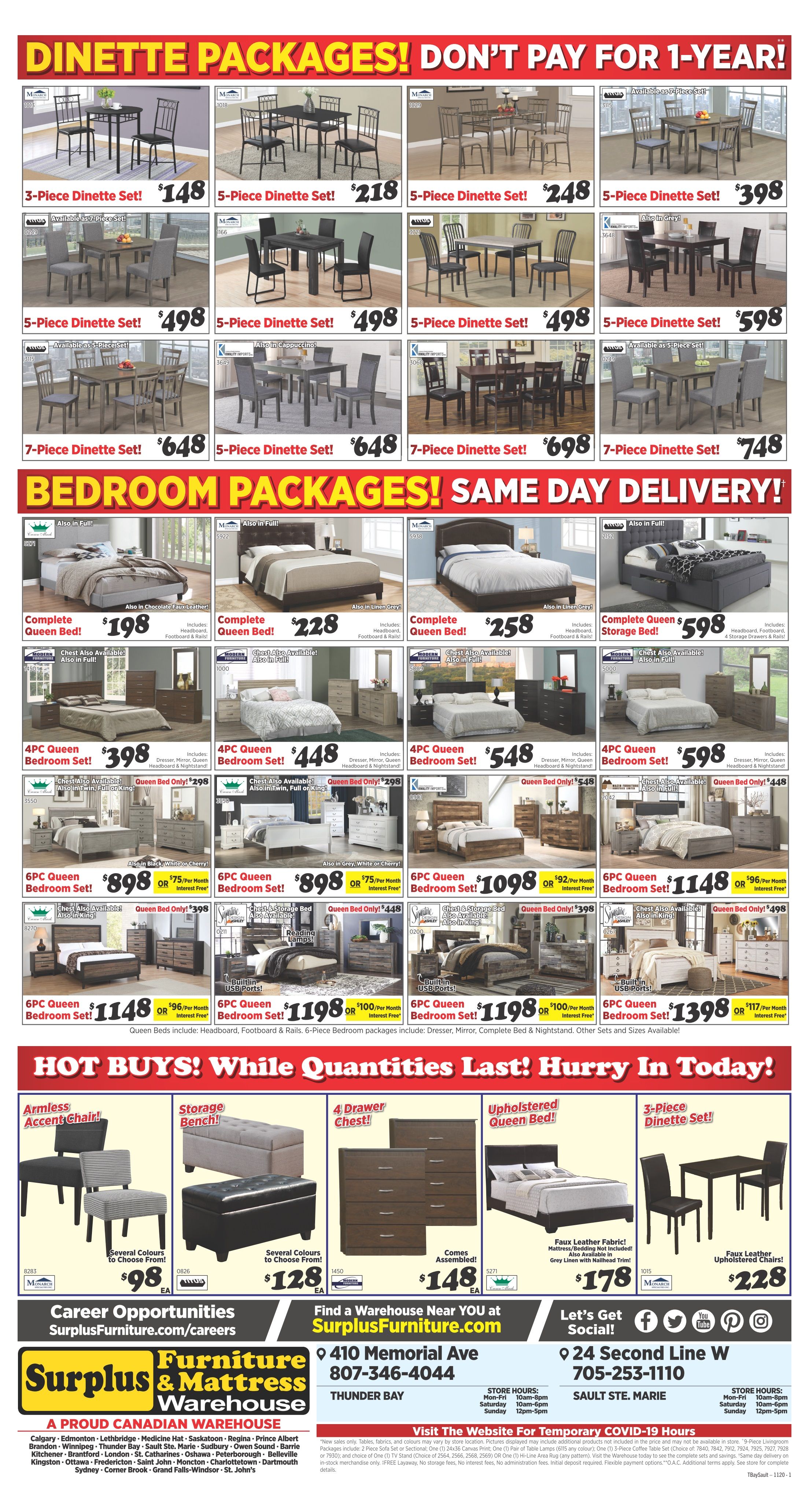 Surplus Furniture & Mattress Warehouse (Sault Ste Marie) Flyer October 27 to November 16