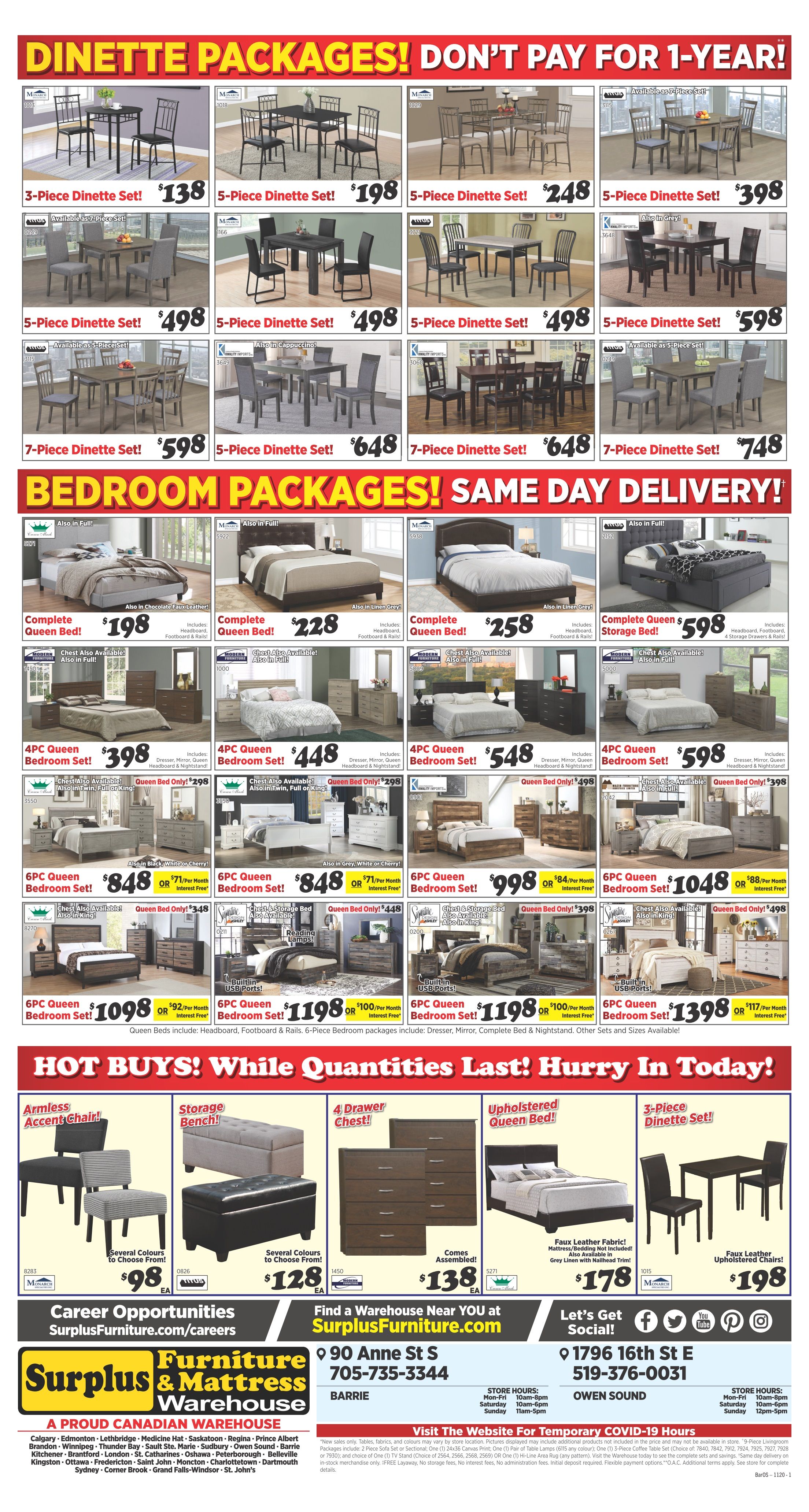 Surplus Furniture & Mattress Warehouse (Owen Sound) Flyer October 27 to November 16