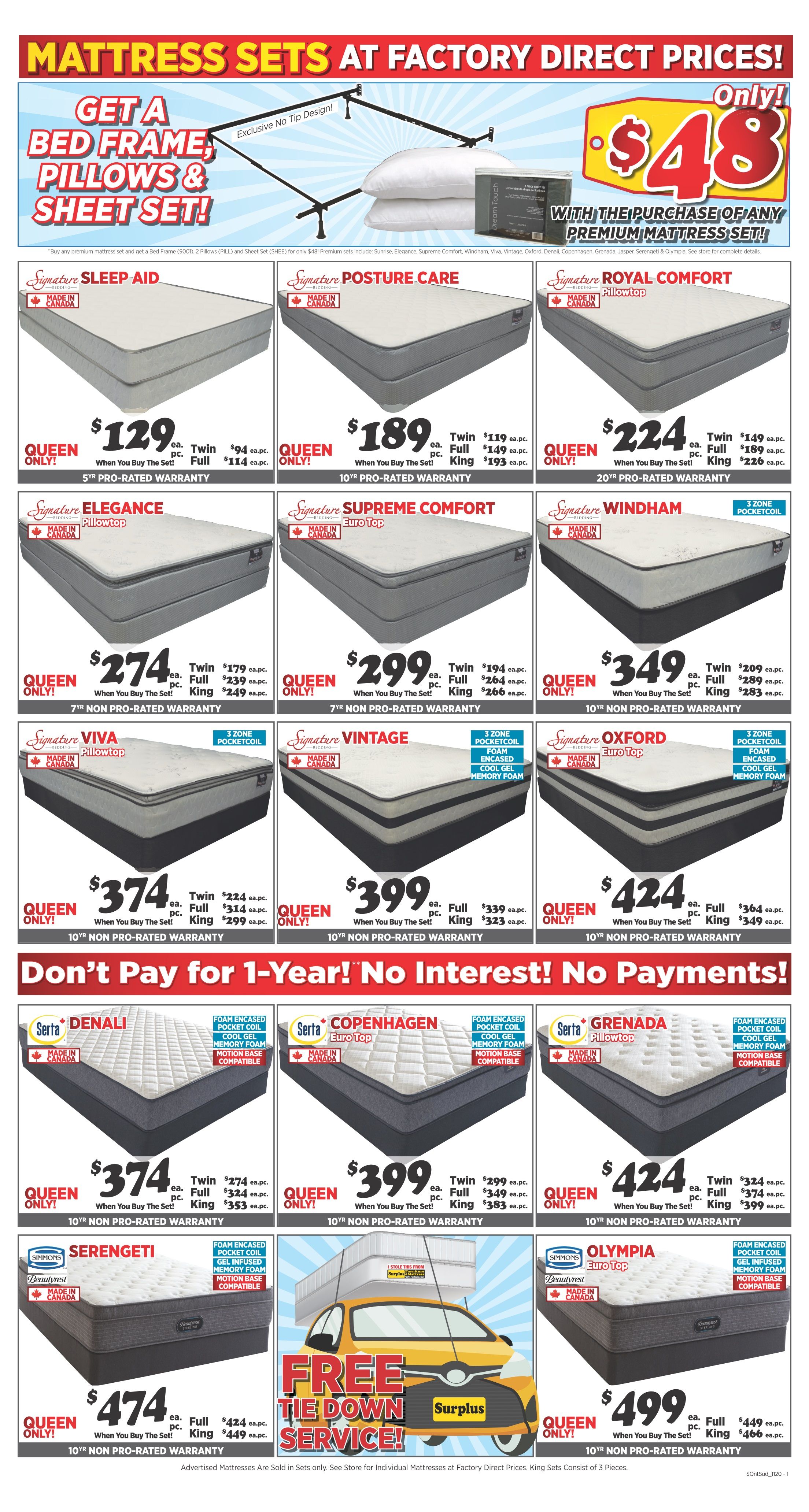 Surplus Furniture & Mattress Warehouse (London) Flyer October 27 to November 16