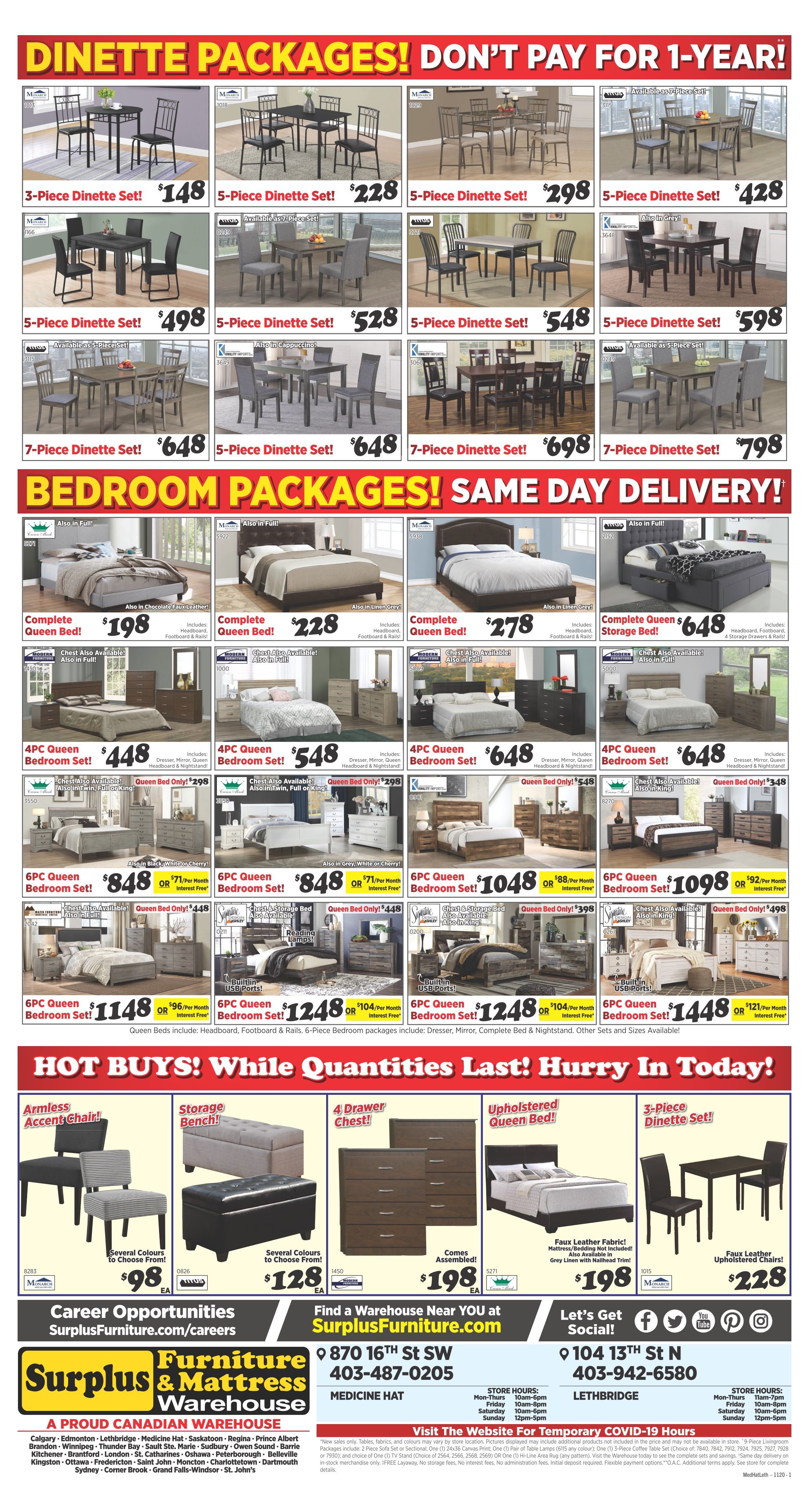 Surplus Furniture & Mattress Warehouse (Lethbridge) Flyer October 27 to November 16