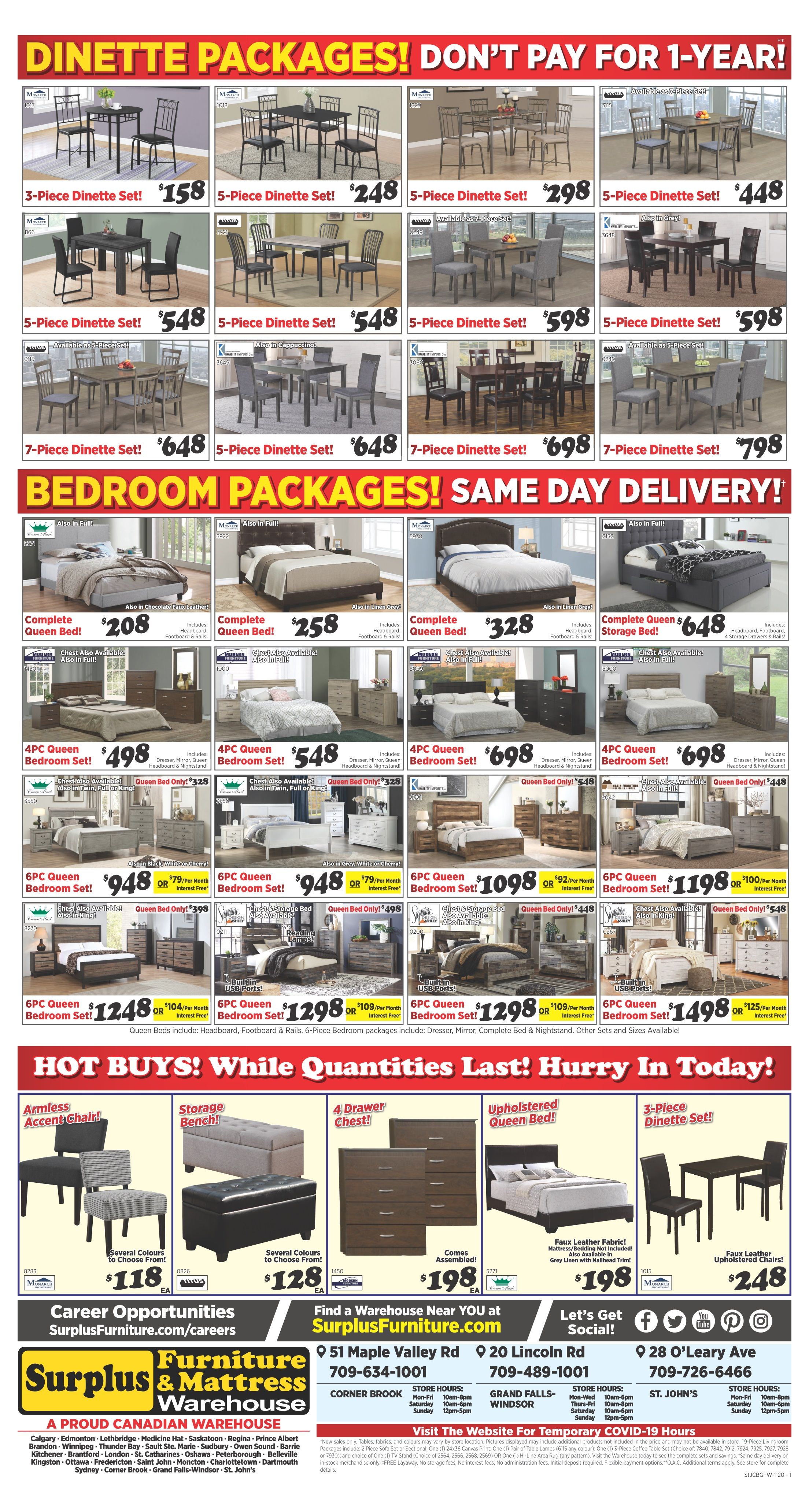 Surplus Furniture & Mattress Warehouse (Grand Falls Windsor) Flyer October 27 to November 16
