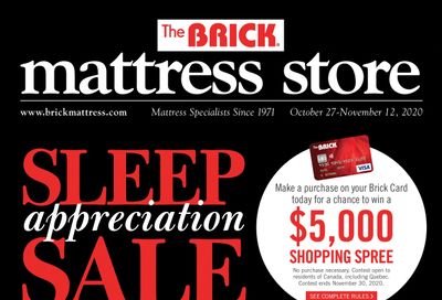 The Brick Mattress Store Flyer October 27 to November 12