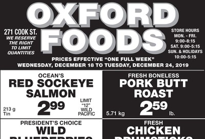 Oxford Foods Flyer December 18 to 24