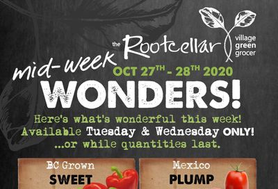 The Root Cellar Mid-Week Flyer October 27 and 28