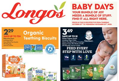 Longo's Baby Days Flyer October 29 to November 25