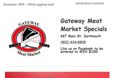 Gateway Meat Market Flyer December 19 to 25