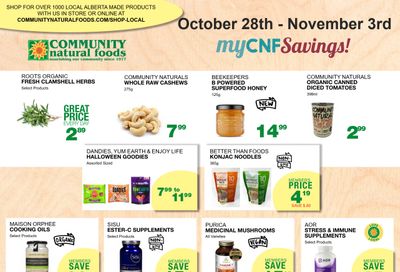 Community Natural Foods Flyer October 28 to November 3