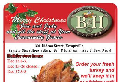 B&H Your Community Grocer Flyer December 20 to 24
