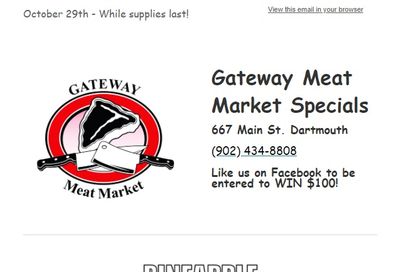 Gateway Meat Market Flyer October 29 to November 4