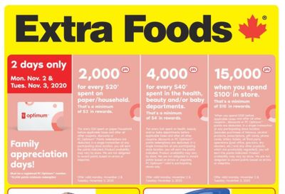 Extra Foods Flyer October 30 to November 5