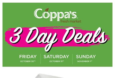 Coppa's Fresh Market 3-Day Deals Flyer October 30 to November 1