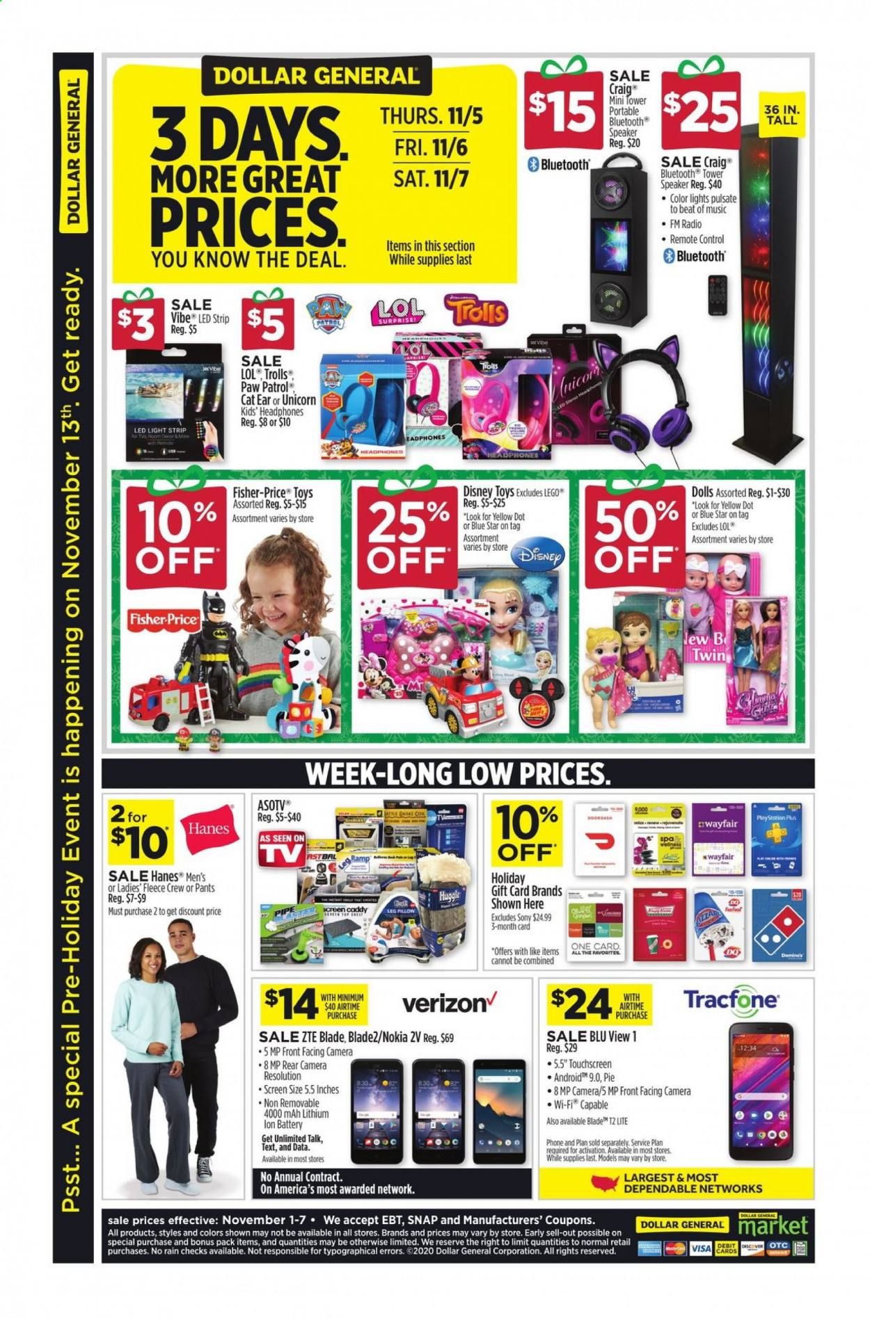 Dollar General (GA, IA, ME, MN, NM, OR, SD, WI) Weekly Ad Flyer November 1 to November 7