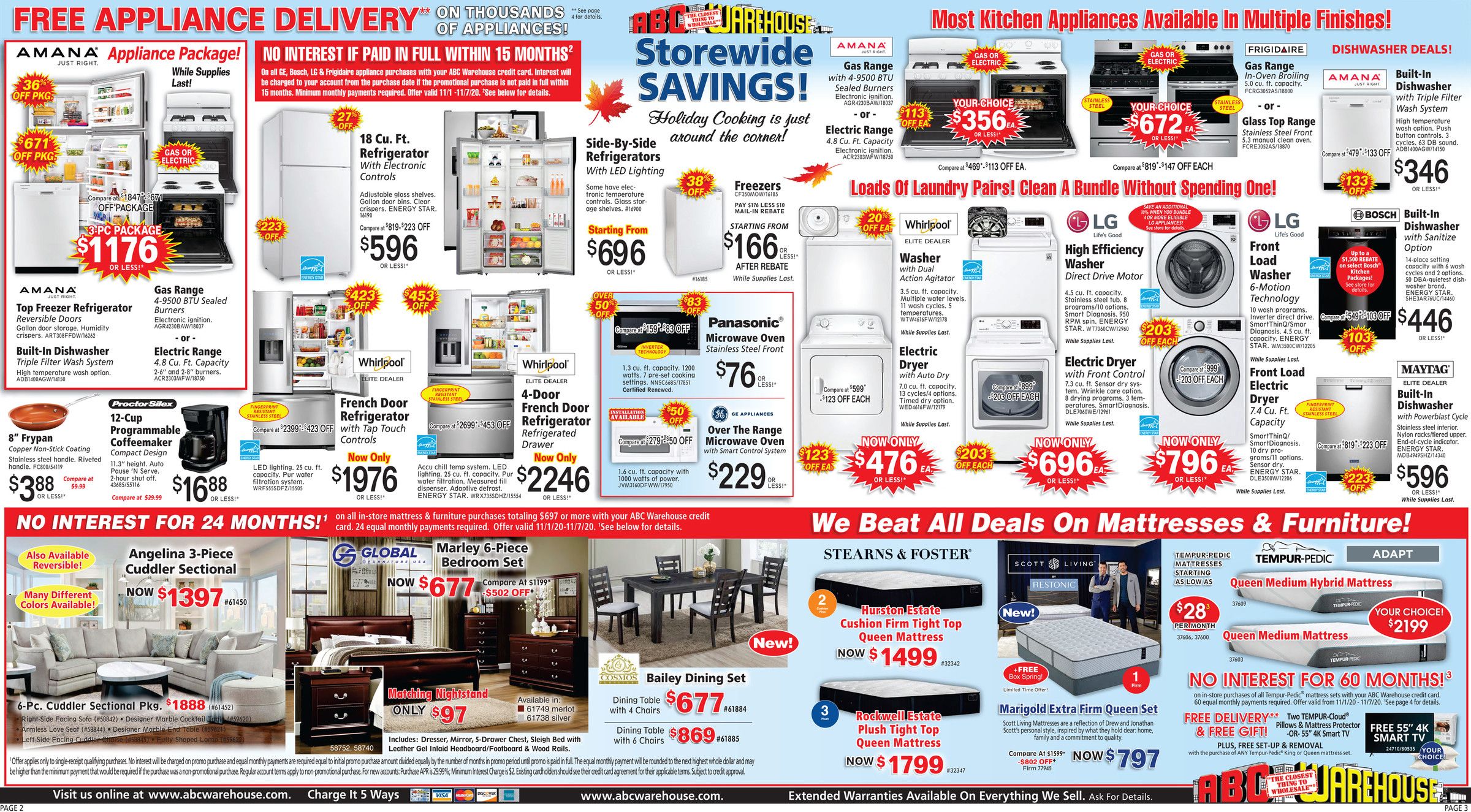 ABC Warehouse Weekly Ad Flyer November 1 to November 7