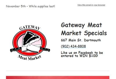 Gateway Meat Market Flyer November 5 to 11