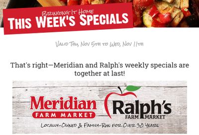 Meridian Meats and Seafood Flyer November 5 to 11