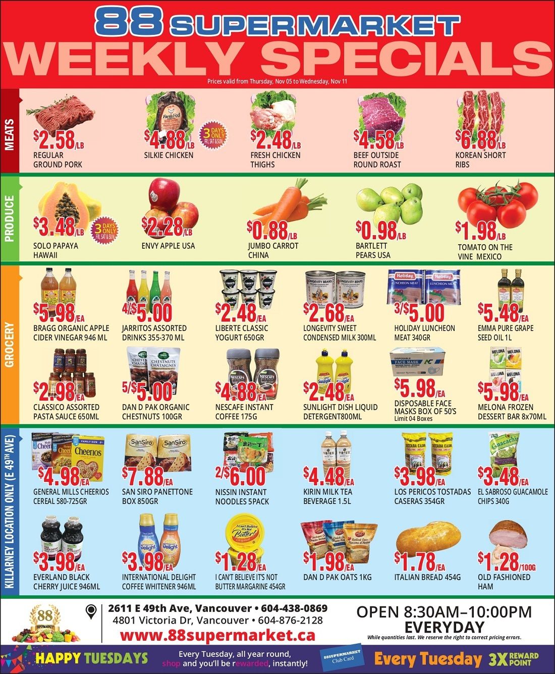 88 Supermarket Flyer November 5 to 11