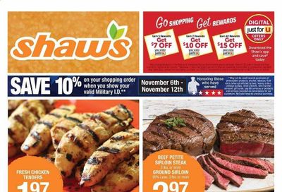 Shaw’s (MA, ME, NH, RI, VT) Weekly Ad Flyer November 6 to November 12
