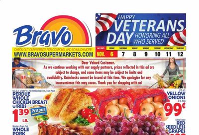 Bravo Supermarkets (CT, FL, MA, NJ, NY, PA, RI) Weekly Ad Flyer November 6 to November 12