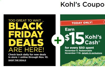 Kohl's Weekly Ad Flyer November 6 to November 10