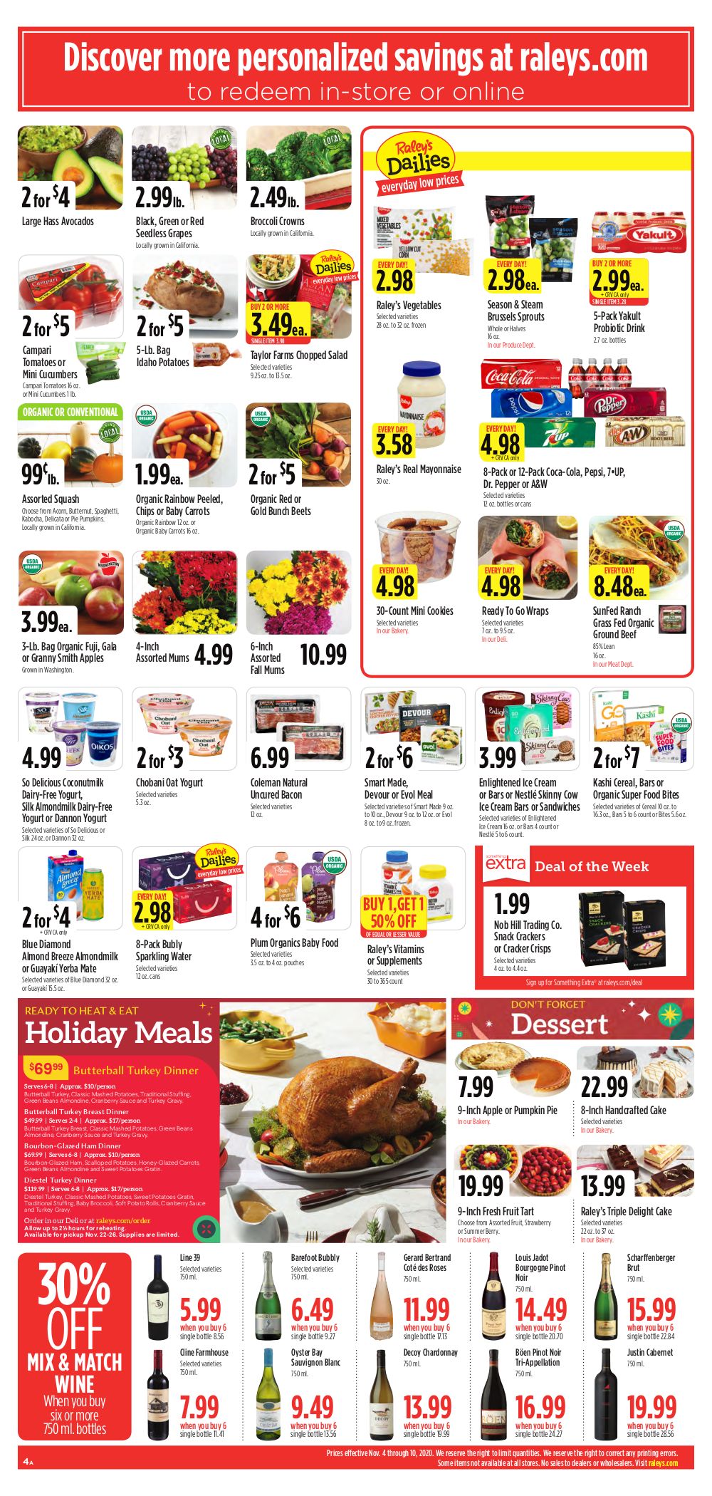 Raley's Weekly Ad Flyer November 4 to November 10, 2020