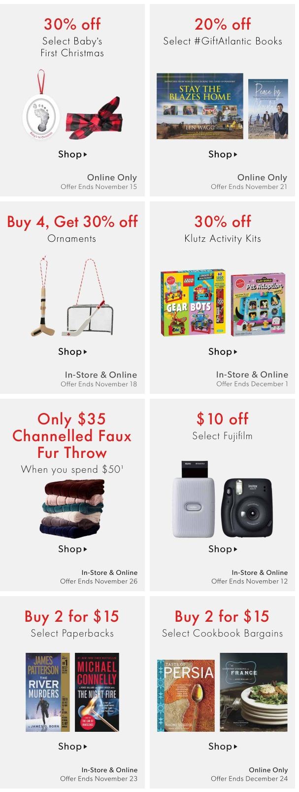 Chapters Indigo Online Deals of the Week November 9 to 15