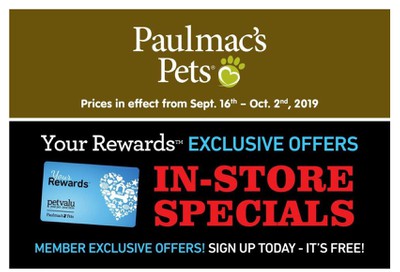 Paulmac's Pets Loyalty In-store Flyer September 16 to October 2