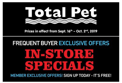 Total Pet Loyalty In-store Flyer September 16 to October 2