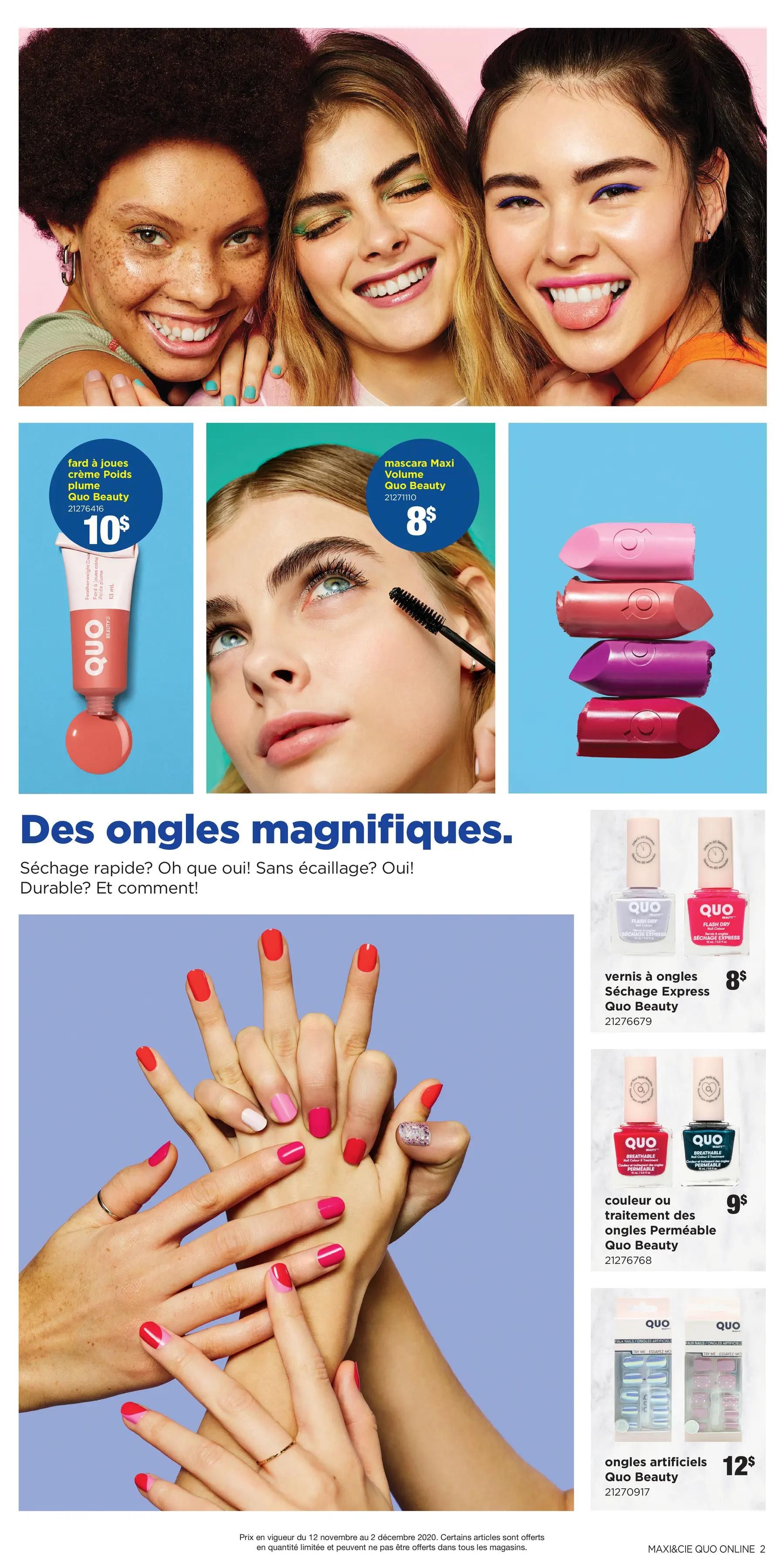 Maxi & Cie Quo Beauty Flyer November 12 to December 2