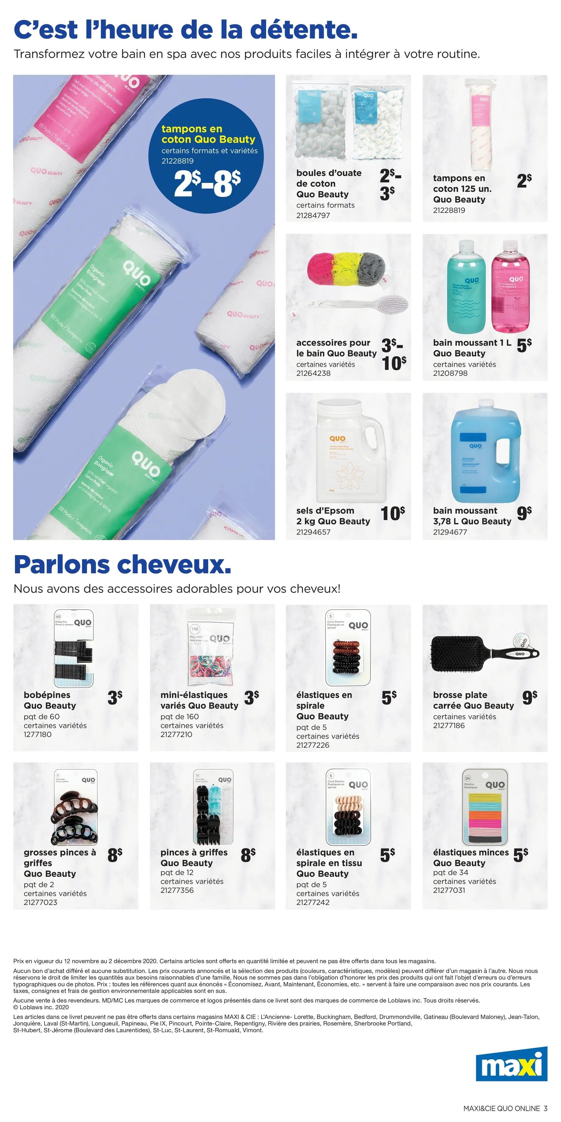 Maxi & Cie Quo Beauty Flyer November 12 to December 2