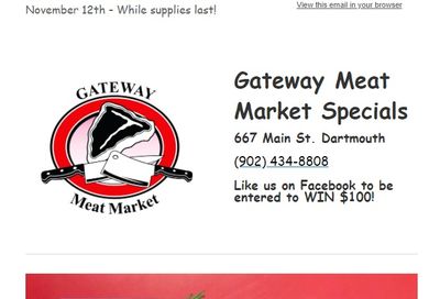 Gateway Meat Market Flyer November 12 to 18