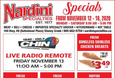 Nardini Specialties Flyer November 12 to 18
