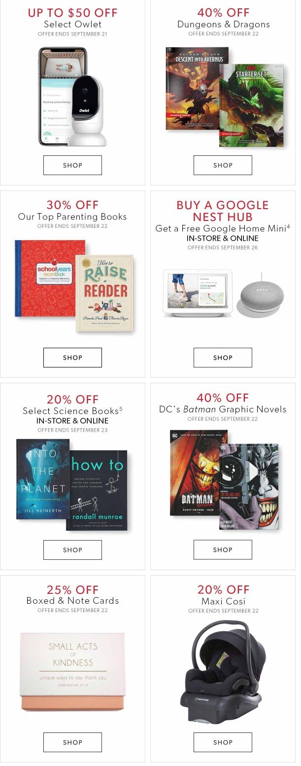 Chapters Indigo Online Deals of the Week September 16 to 22