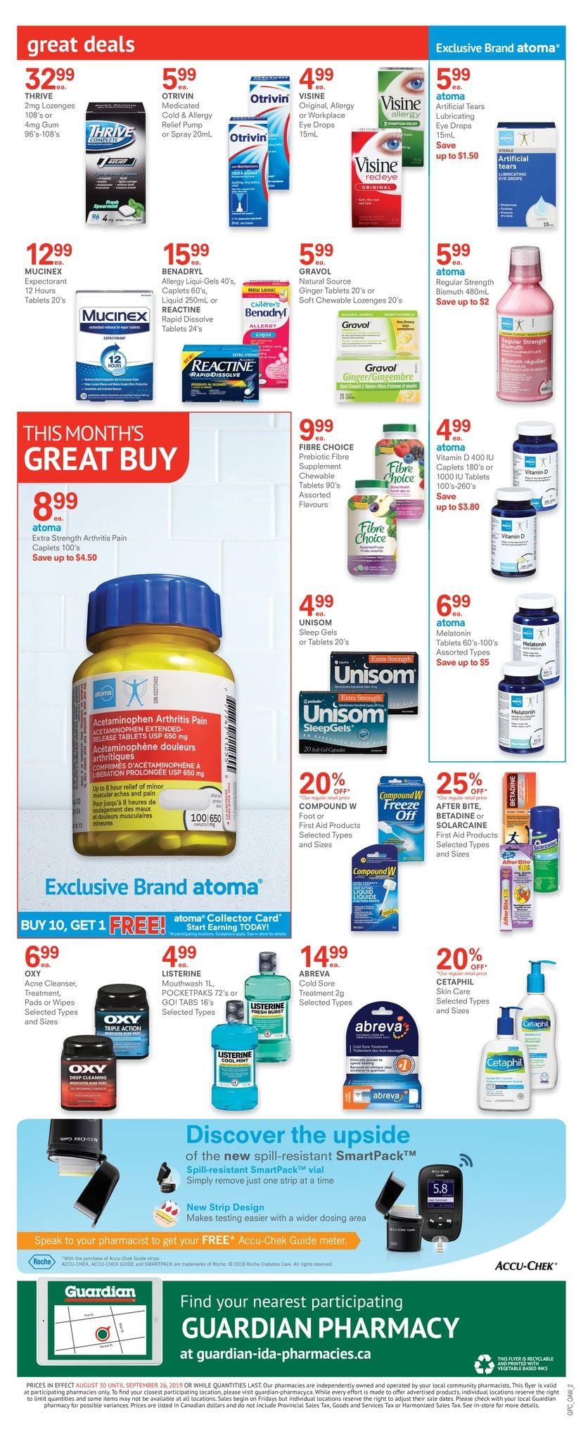 Guardian Pharmacy Flyer August 30 to September 26