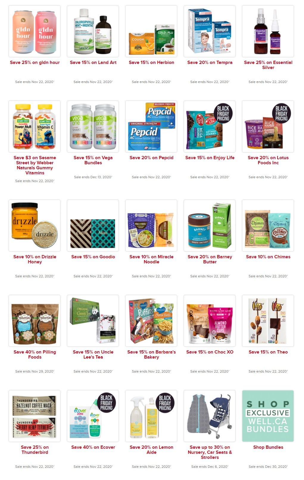 Well.ca Weekly Sales November 16 to 22